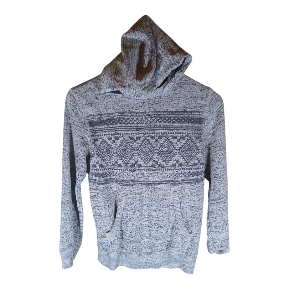 Amplify Girls Hoodie Gray Size Medium Girls (10/12) Hood Knit Aztec Pattern Warm